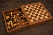 Portable Magnetic Travel Chess Set Sheesham & Boxwood - Slightly Imperfect | CHESSBAZAAR