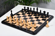 Fierce Knight Chess Pieces in Ebonized Boxwood 4.0" King with Board