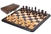 Fierce Knight Series Chess Pieces in Rosewood & Boxwood - 4.1" King with Box & Board