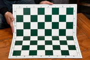 Double Folding PVC Chess Board Green & White Algebraic Notation 55mm