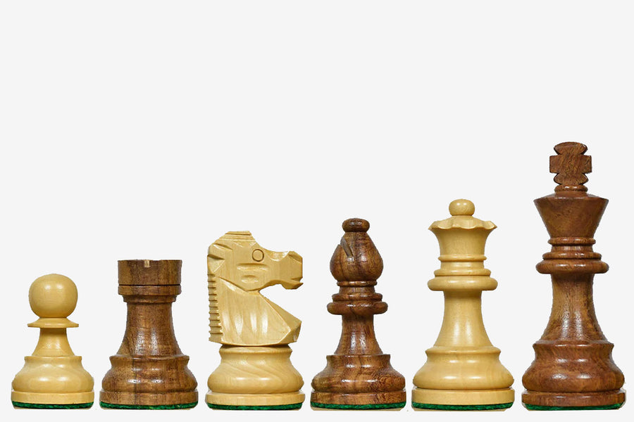Repro French Lardy Exclusive Chess Pieces in Sheesham Wood  3"- King with Extra Queens