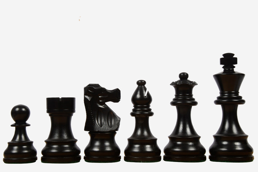 Repro French Lardy Chess Pieces in Ebonized Boxwood 3.75" King