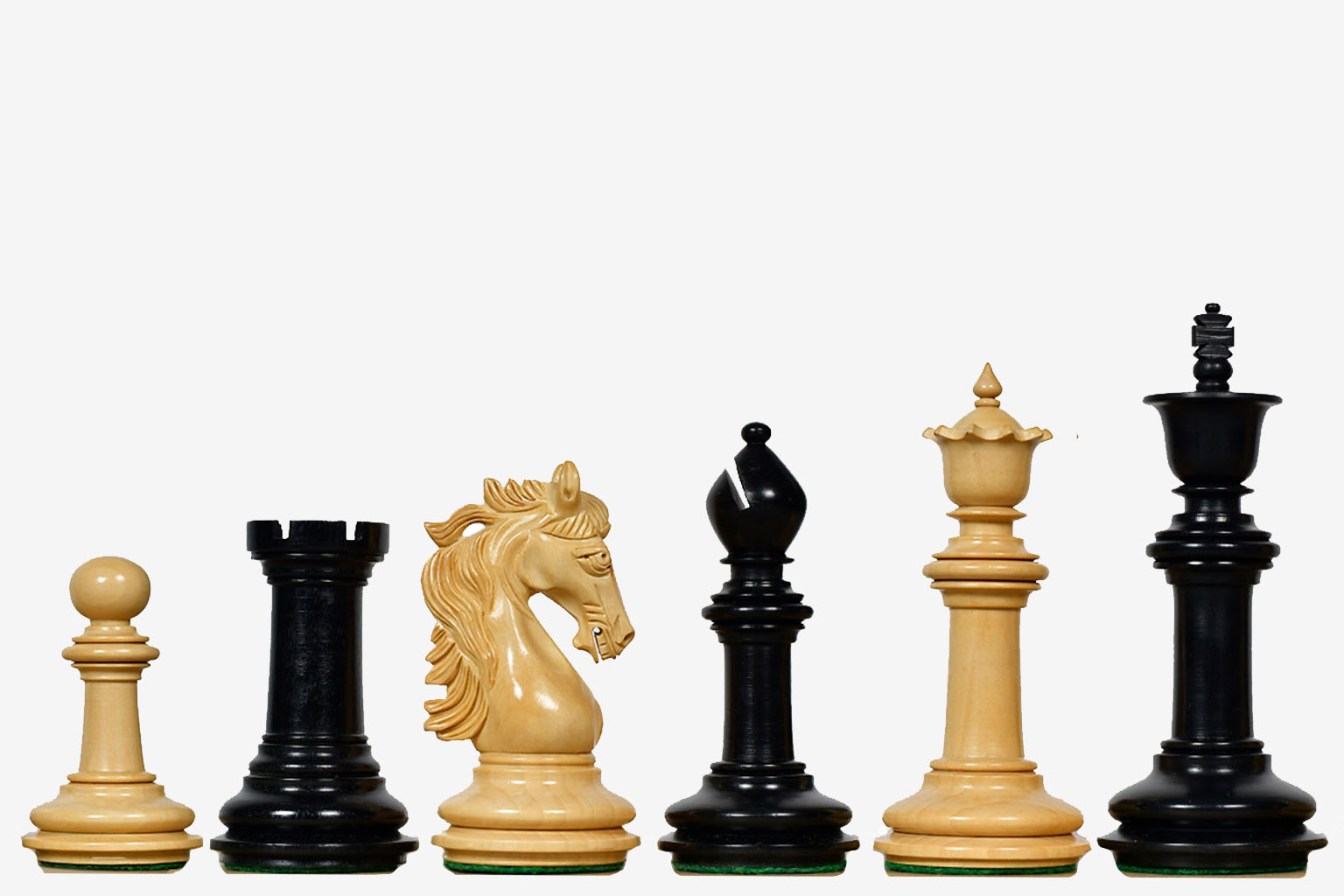 French Warrior Luxury Chess Pieces in Ebony Wood & Boxwood 4.4" King