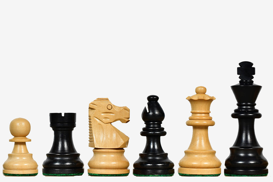 Repro French Lardy Exclusive Chess Pieces Ebonized Boxwood 3"- King with Extra Queens