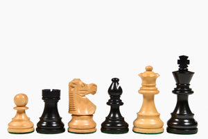 Repro French Lardy Exclusive Chess Pieces Ebonized Boxwood 3"- King with Extra Queens