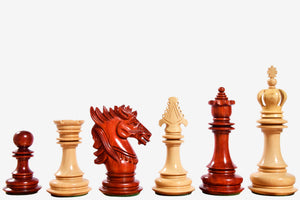 Dragon Knight Chess Pieces Hand-Carved in Bud Rosewood 4.6" King
