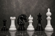 Chess Pieces in Black & White Painted Wood (4.5" King) - Slightly Imperfect Series