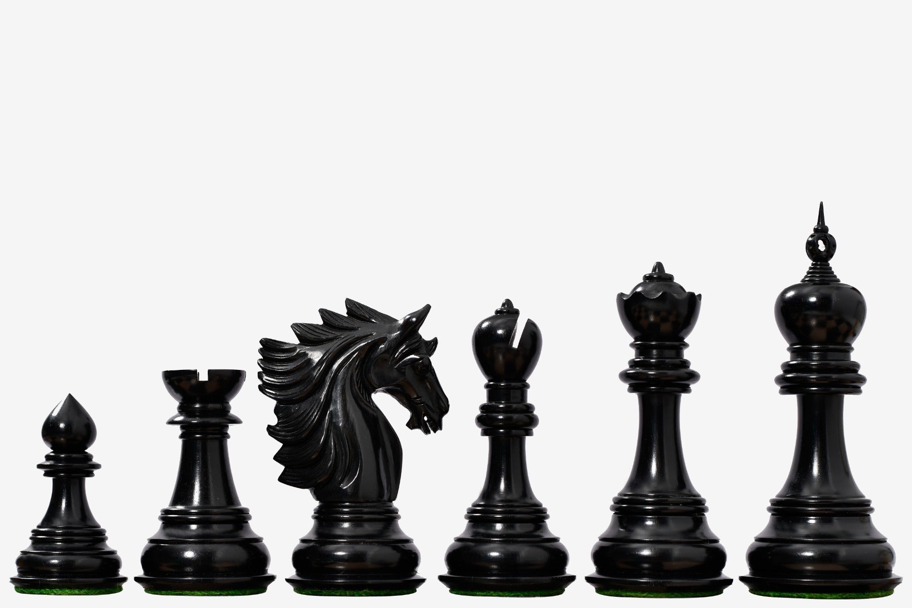 The Sher-E-Punjab Series Chess Pieces in Ebony Wood / Boxwood - 4.6" King