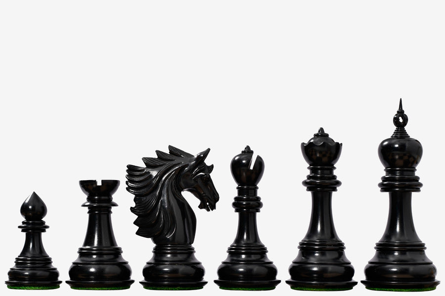 Sher-E-Punjab Series Chess Pieces in Ebony & Boxwood 4.6" King