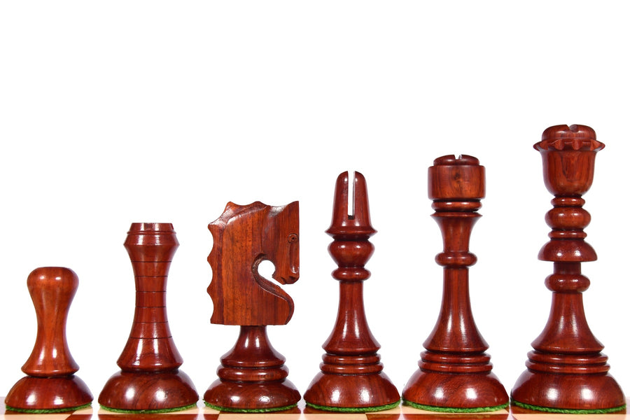 1929 Barcelona Joc Catalan Chess Pieces in Bud Rosewood 4.3" King