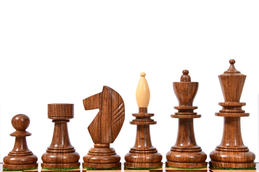 Reproduced Hungarian Chess Pieces in Sheesham & Natural Boxwood 3.9"- King