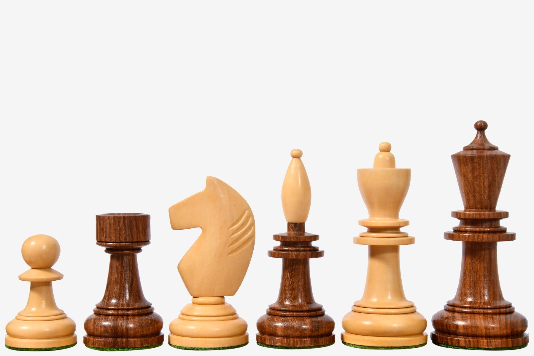 The Reproduced Hungarian Chess Pieces in Sheesham Wood & Natural Boxwood - 3.9" King