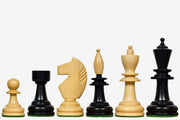Repro Hungarian Chess Pieces Ebonized & Natural Boxwood 3.9"- King