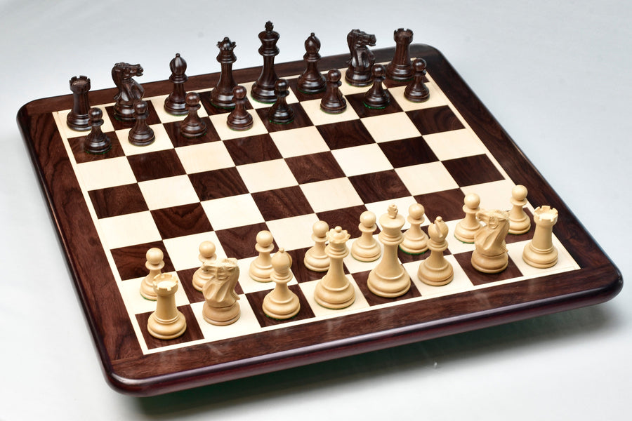 Pro Series Tournament Pieces in Rosewood & Boxwood With Board & Box- 3.8" King