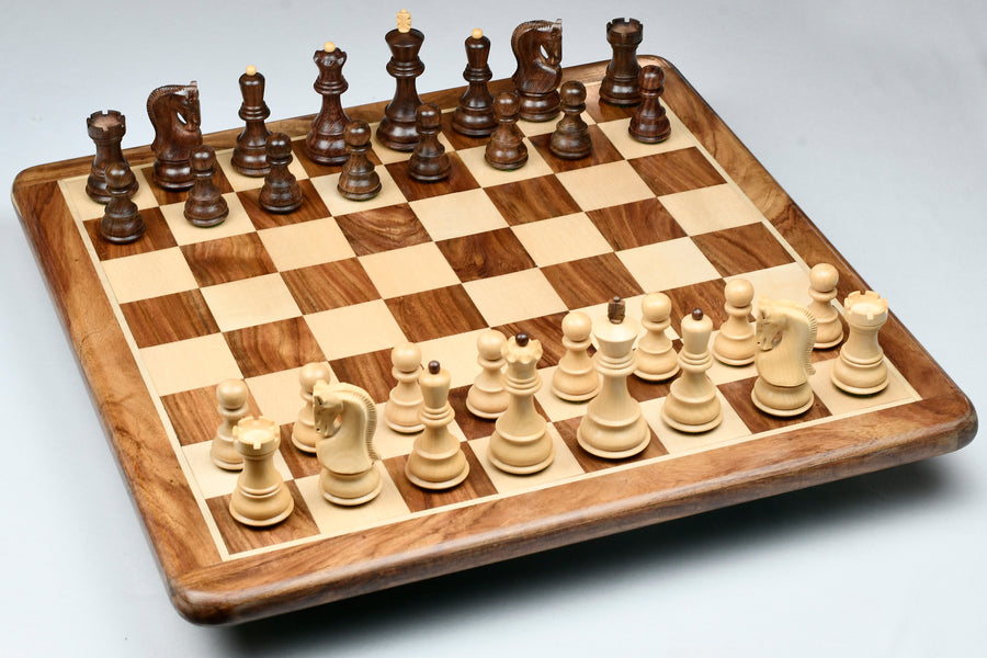 1959 Russian Zagreb Chess Pieces in Sheesham wood/Boxwood with Board & Box - 3.8" King