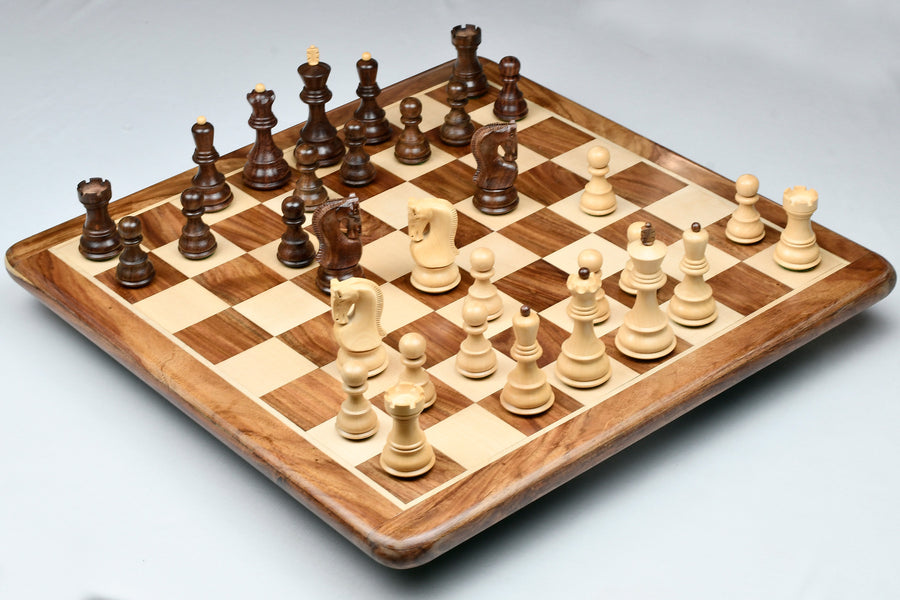 1959 Russian Zagreb Chess Pieces in Sheesham wood/Boxwood with Board & Box - 3.8" King