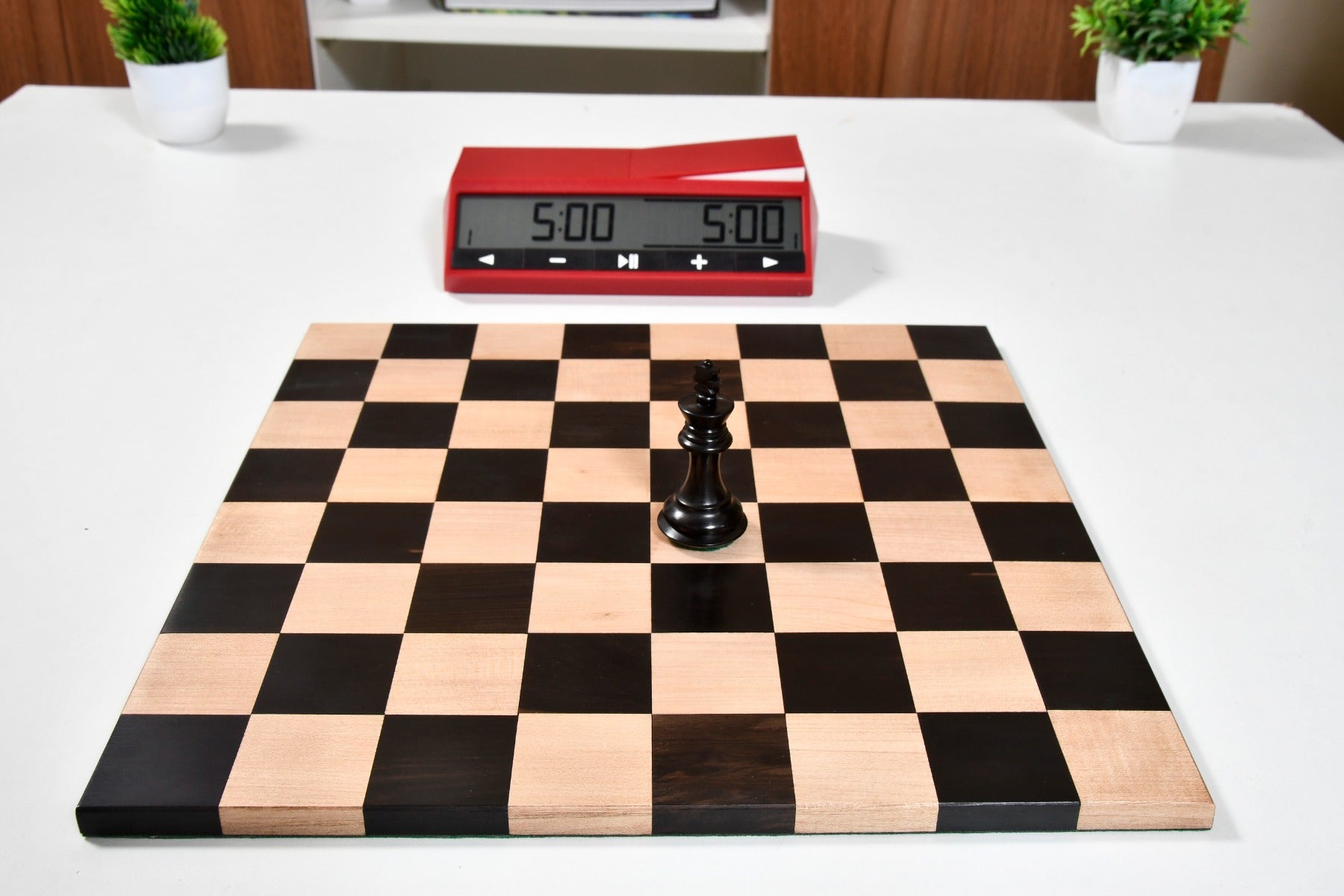 Folding Solid Wood Chess Board in Ebony Wood & Maple Wood - 12.5" - 40mm