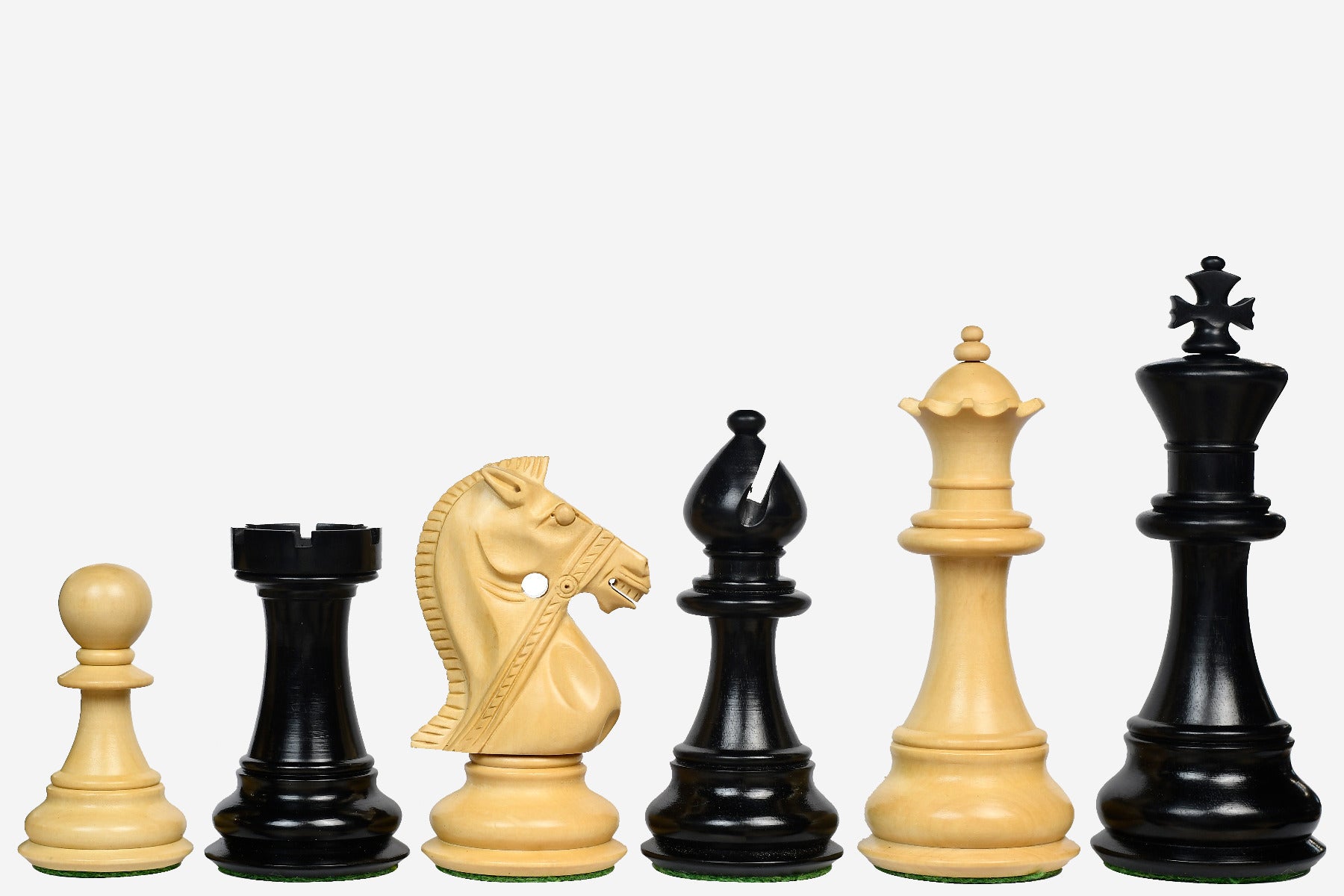 The Noble Stallion Chess Set Bridle Edition in Ebony & Boxwood - 4.8" King