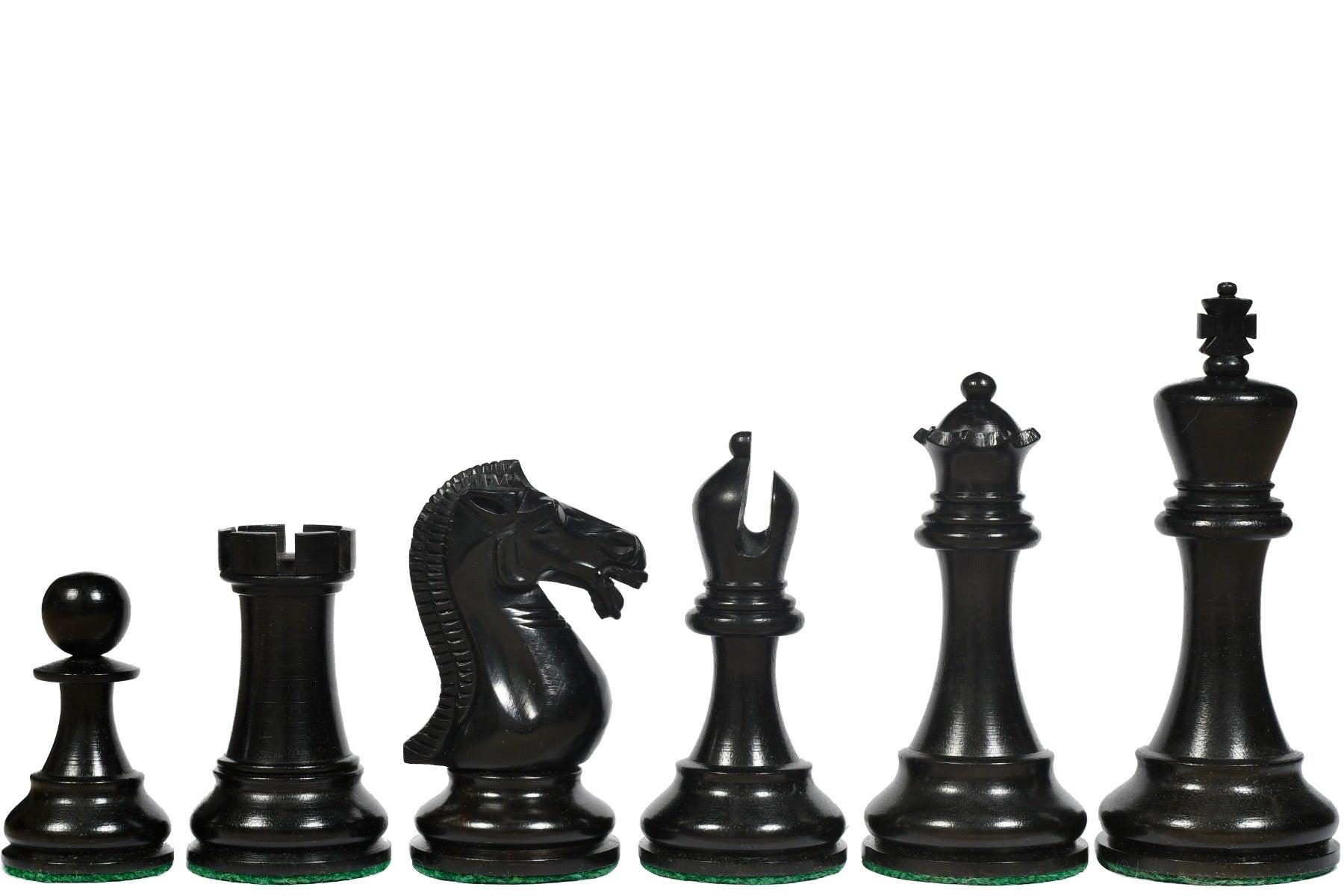 The Elgin Marble Knight Staunton Weighted Chess Pieces in Genuine Ebony Wood and Boxwood - 4.0 inch King