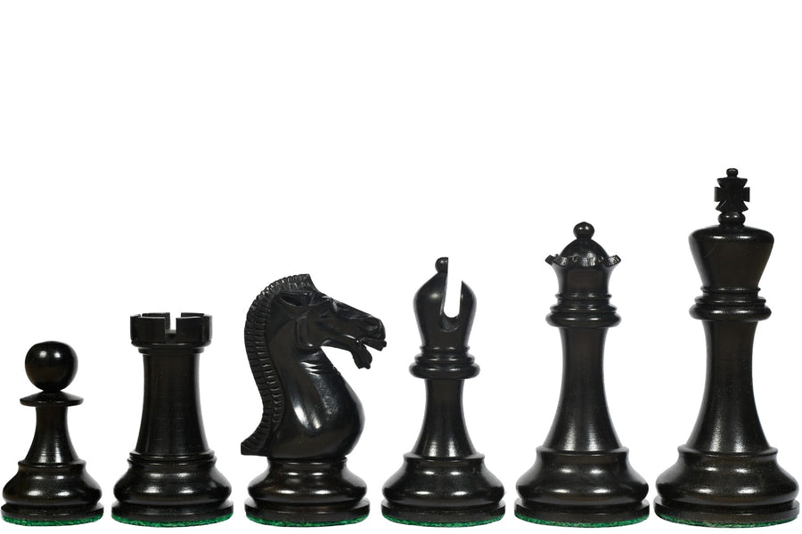 Elgin Marble Knight Staunton Weighted Chess Pieces Ebony Wood & Boxwood - 4.0" King