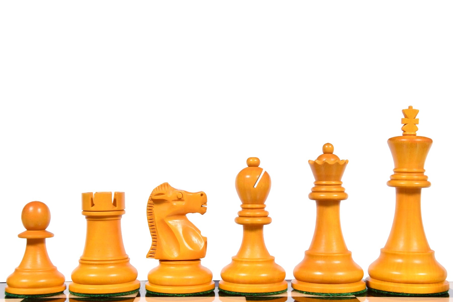 1972 Reproduced Fischer-Spassky Staunton Pattern Chess Pieces V2.0 in Ebonized Wood & Antique Boxwood - 3.78" King