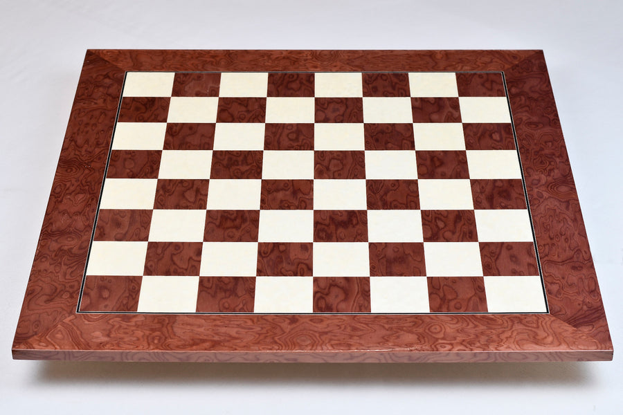 The 1950s Soviet (Russian) Latvian Chess Pieces in Stained Crimson / Box Wood With Board & Box - 4.1" King