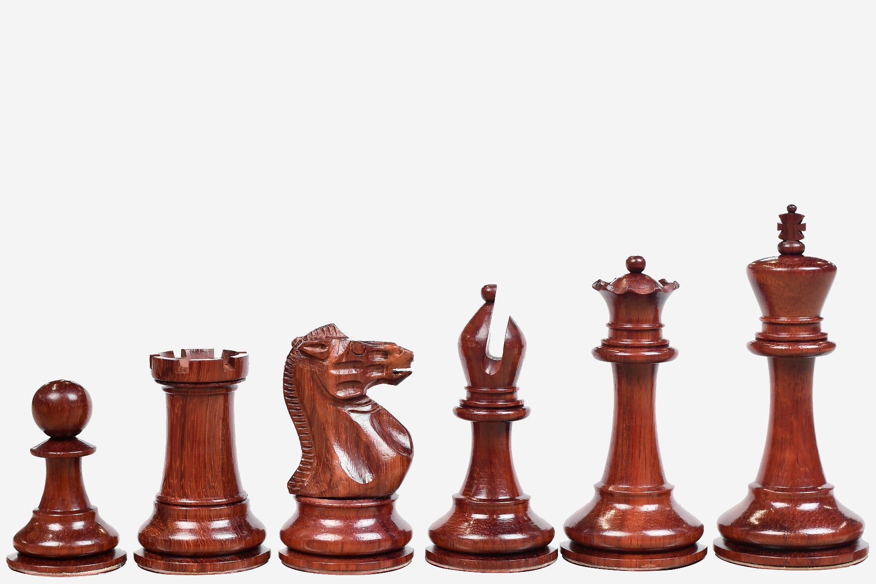 The Staunton Series (Jaques Pattern) Chess Pieces in Bud Rose & Box Wood - 3.4" King