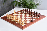 Columbian Staunton Series Chess Pieces in Bud Rose Wood & Box wood - 3.8" King with Chess Board