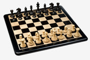 Fierce Knight Chess Pieces in Ebonized/Boxwood With Board & Box- 3.5" King