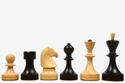 Soviet Era Chess Pieces in Ebonized & Natural Boxwood 3.75" King