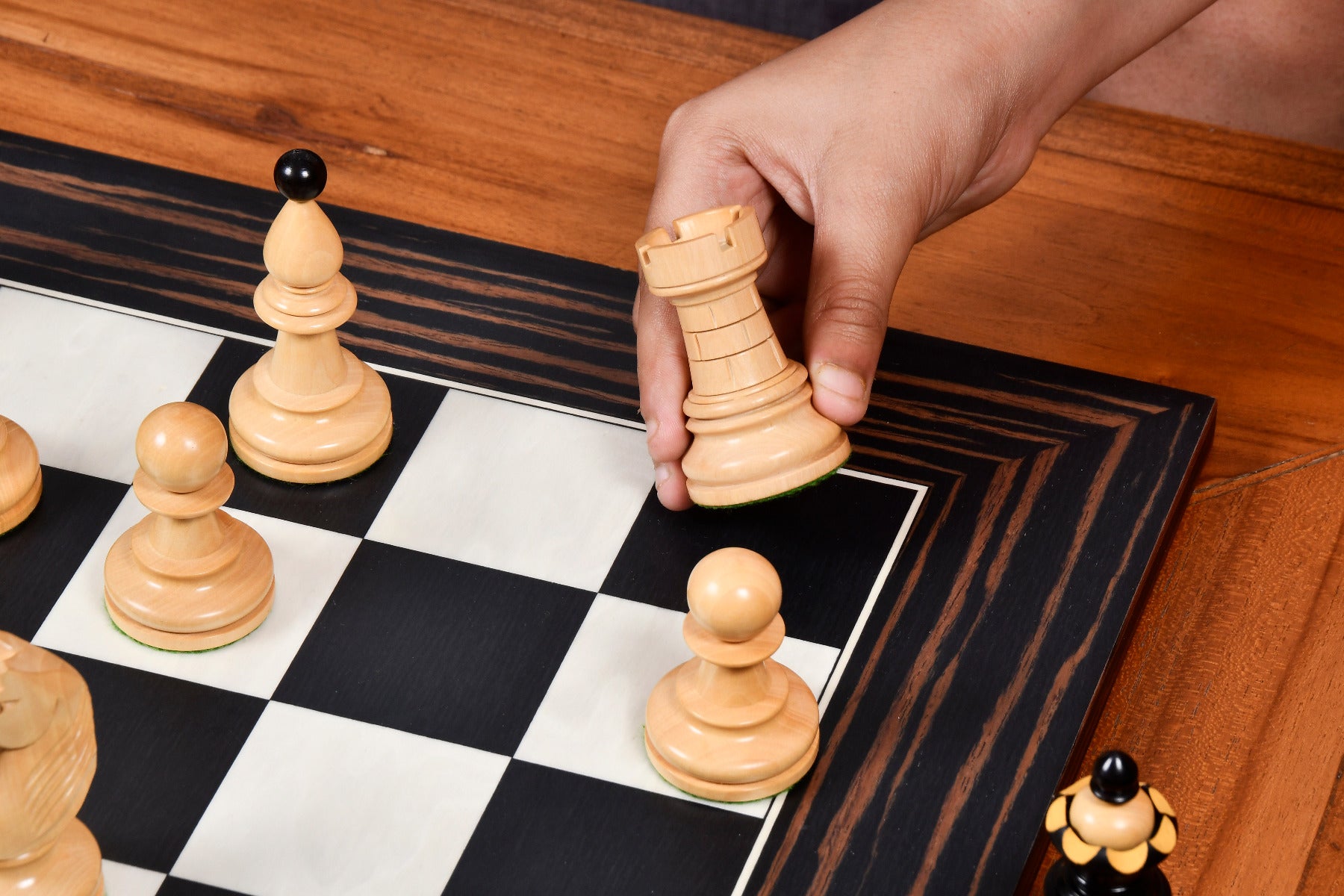 The 1935 Warsaw Capablanca Simultaneous Chess Set Reproduction in Ebony and Boxwood - 3.8" King