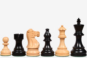 The Smokey Staunton Series Chess Pieces in Ebonized boxwood & Natural Boxwood- 3.8" King