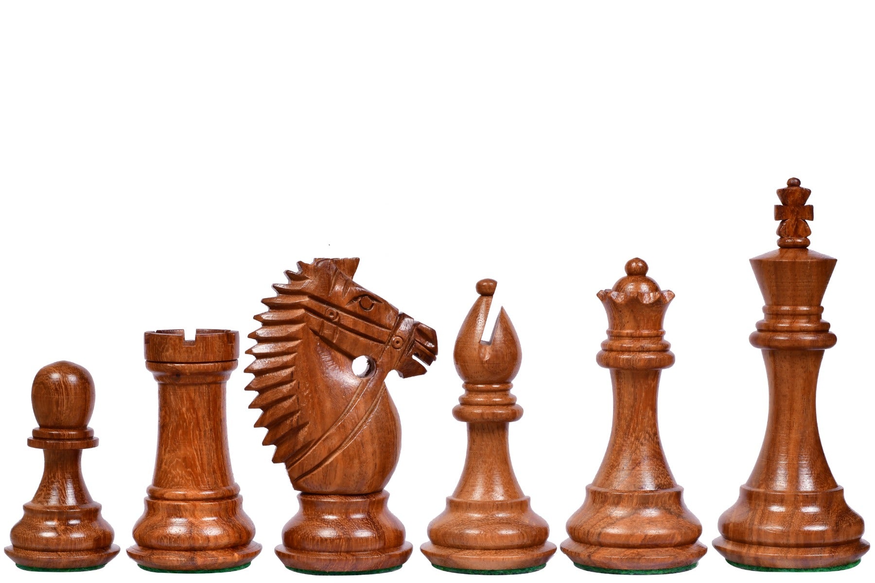 The Bridle Knight Series Wooden Chess Pieces in Sheesham & Boxwood - 4.0" King