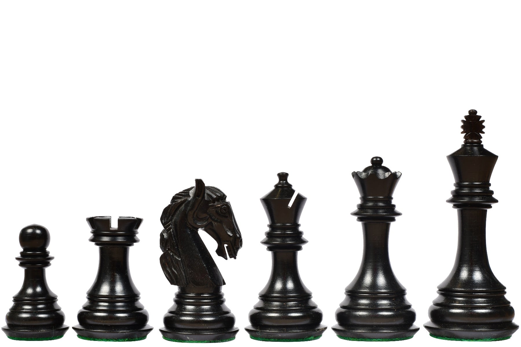 The New Columbian Staunton Series Chess Pieces in Ebony Wood & Boxwood - 3.8" King