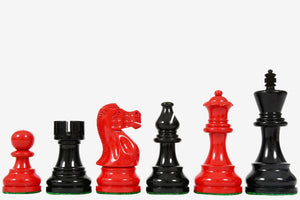 The Smokey Staunton Series Chess Pieces in Painted Box Wood - 3.8" King