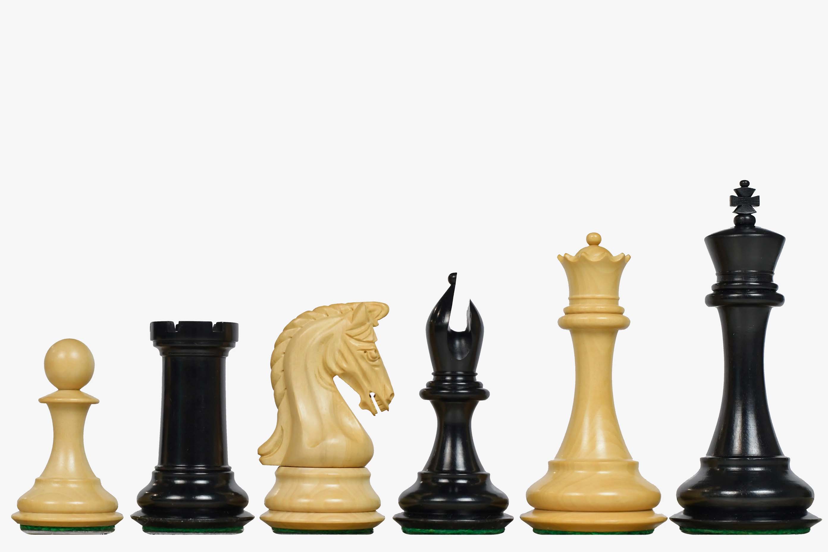 Luxury Imperial Triple Weighted Chess Pieces Ebony & Boxwood -4.4" King