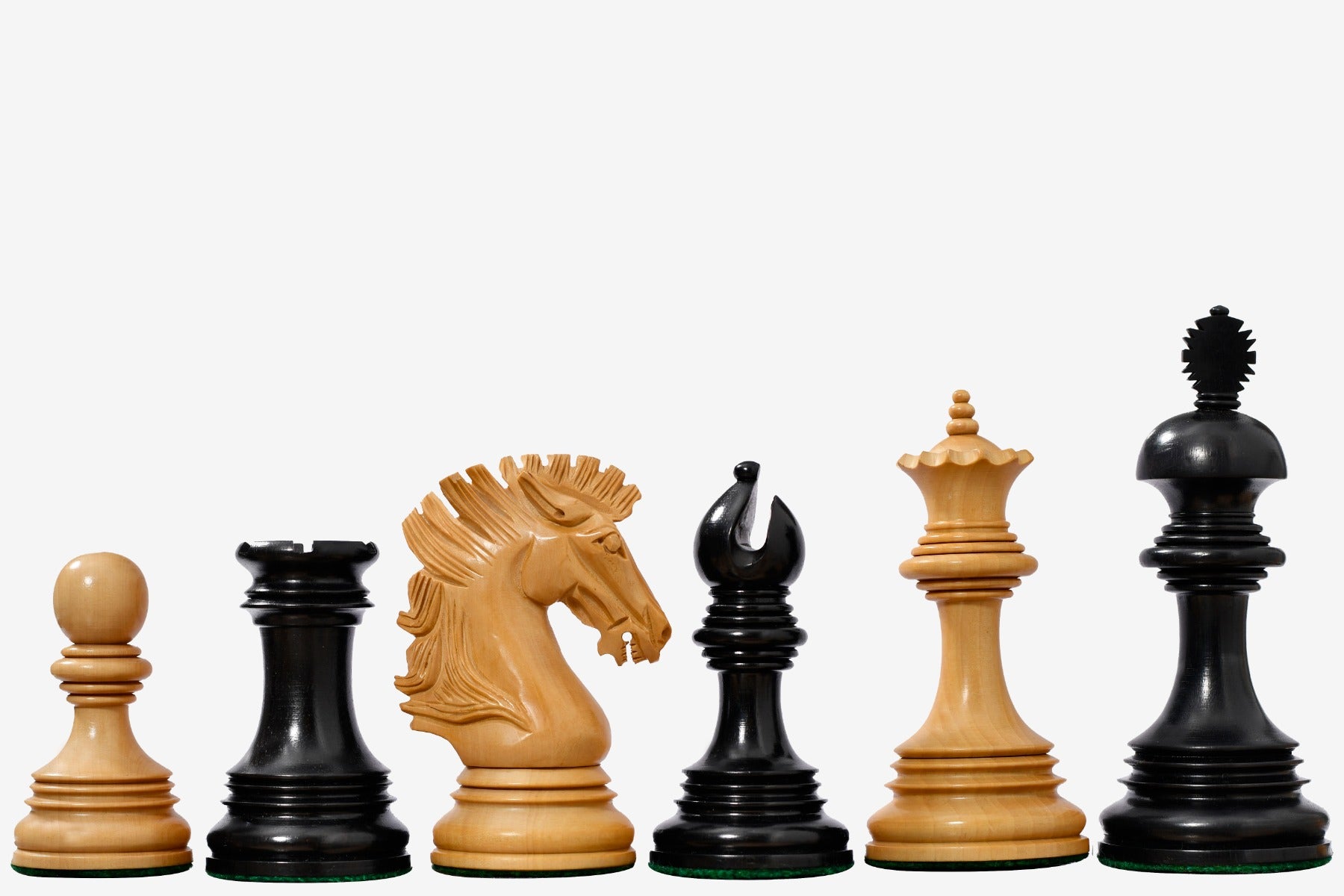 Indian American Luxury Weighted Chess Pieces Ebony wood & Boxwood 4.4"- King