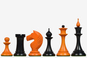 1950s Soviet Latvian Chess Pieces in Ebonized & Antiqued Boxwood 4.1"- King