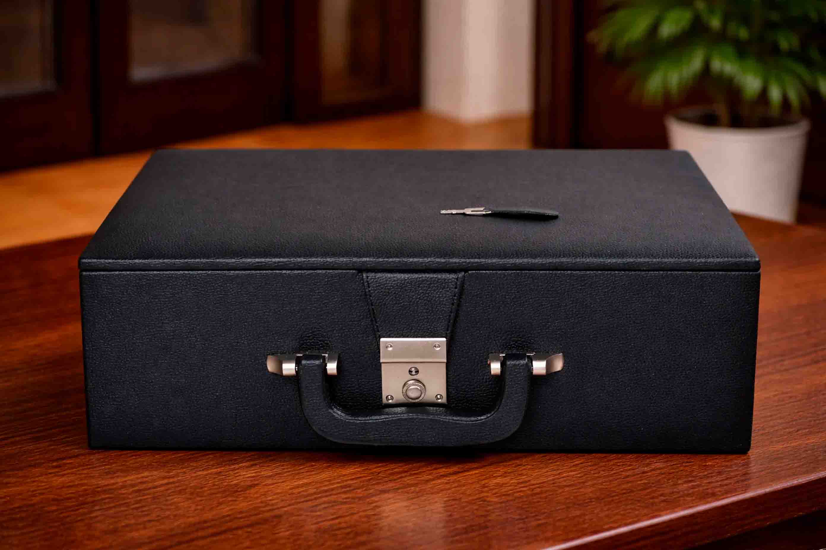 Leatherette Chess Storage Coffer Double Tray Fixed Slots 4.2