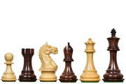 Fierce Knight Staunton Chess Pieces in Rosewood & Boxwood 4.1" King