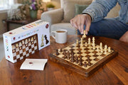 Travel Folding Magnetic Lacquer Chess Set Sheesham 10" Portable Board