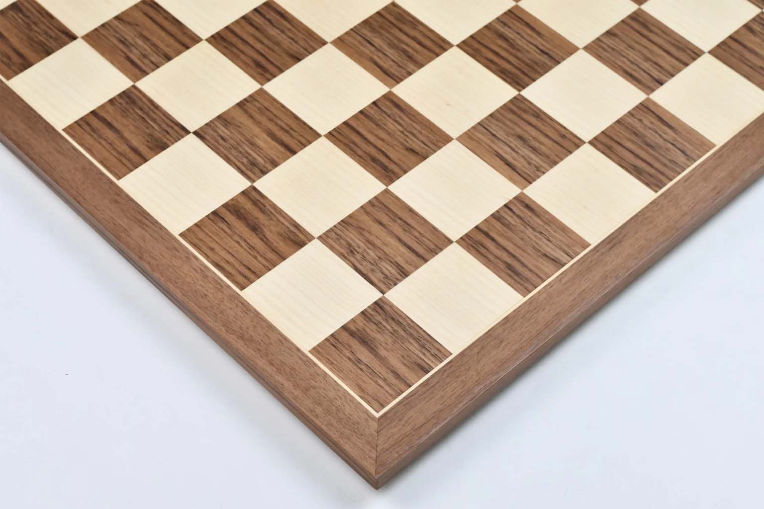 Standard Walnut & Maple Matte Finish Wooden Chess Board 21" 60mm