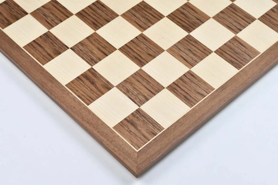 Standard Walnut & Maple Matte Finish Wooden Chess Board 21" 60mm