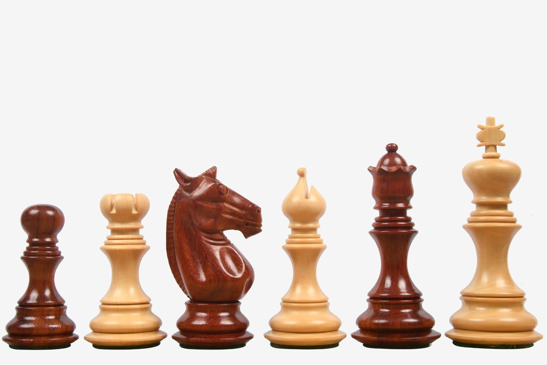 Meghdoot Staunton Chess Pieces in Bud Rosewood & Boxwood 3.2" King | CHESSBAZAAR