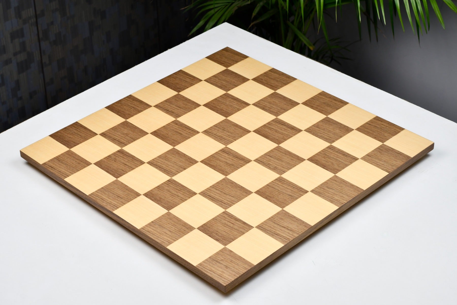 Minimalist Walnut Maple Wooden Chess Board Matte Finish Borderless Chess Board 19" - 60 mm By Chessbazaar