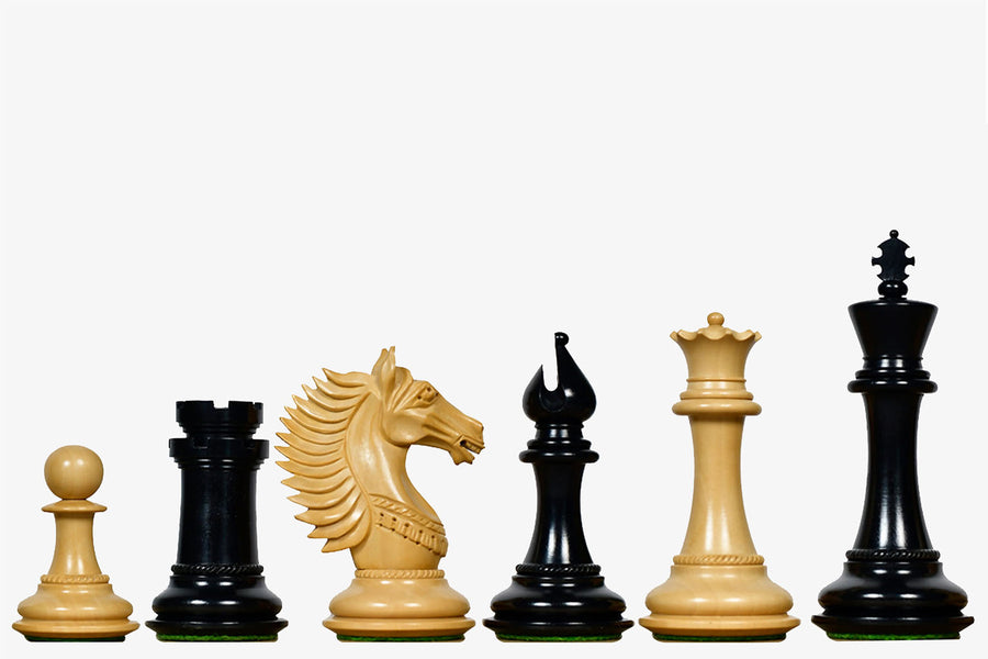 CB Mustang Triple Weighted Chess Pieces in Ebony & Boxwood 4.4"- King