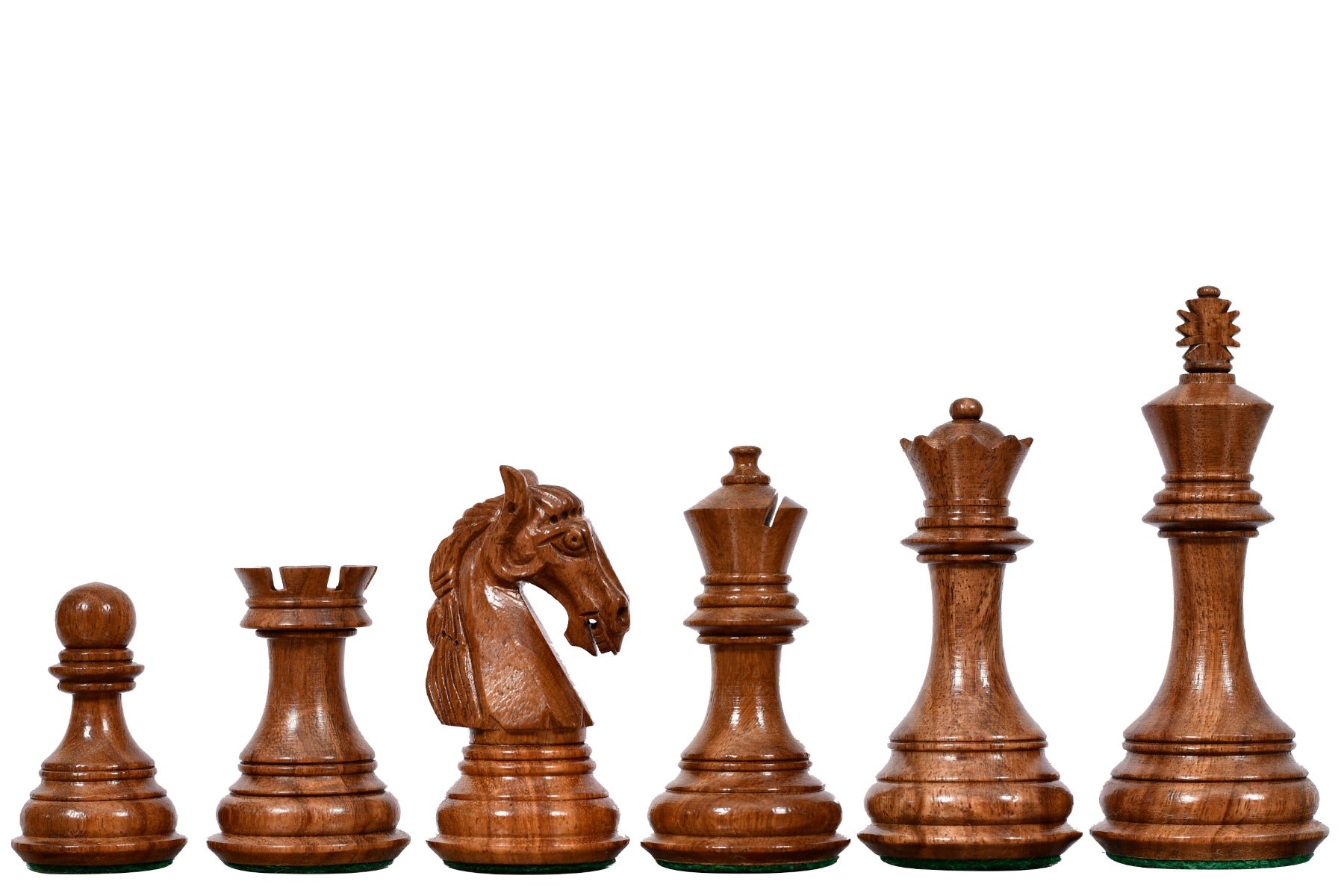 The New Columbian Staunton Series Chess Pieces in Sheesham & Boxwood - 3.8" King