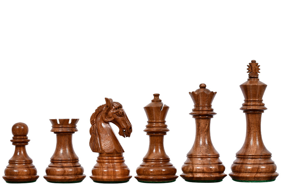 New Columbian Staunton Chess Pieces in Sheesham & Boxwood 3.8"- King