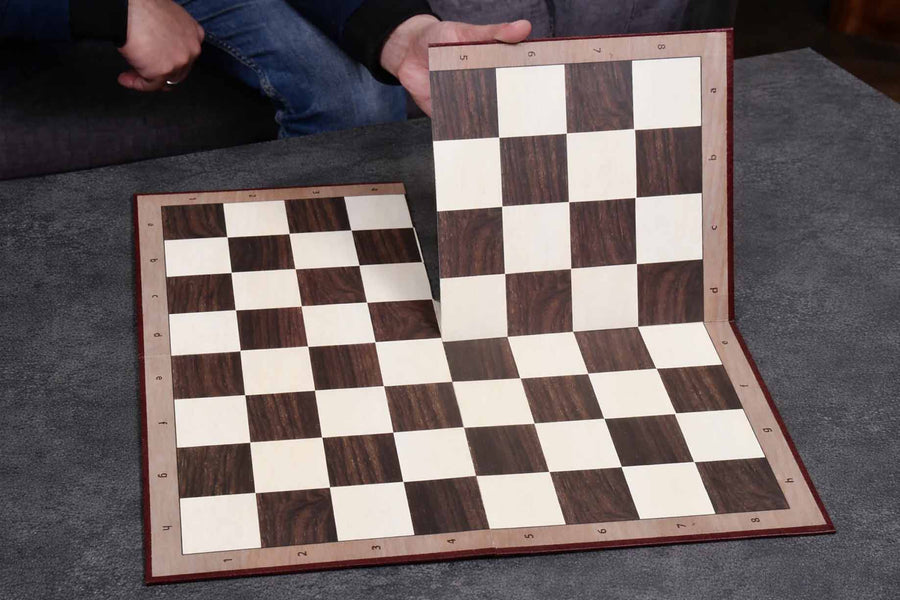 Folding Cardboard Chess Board with Notations Brown & Off-White 19" 55mm