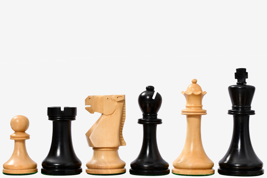 Old Vintage English Staunton Chess Pieces Ebonized Wood 3.8"- King